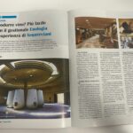 Immagine di una rivista aperta su un articolo dal titolo "Produrre vino? Più facile con il gestionale Enologia. L'esperienza di Sequerciani"