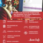 Pagina pubblicitaria con claim "Il CRM è uno strumento fondamentale per conoscere i propri clienti, fidelizzarli e anticipare i loro desideri. Lo sa anche Babbo Natale"