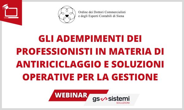 Antiriciclaggio webinar_GS Sistemi_ODCEC SI